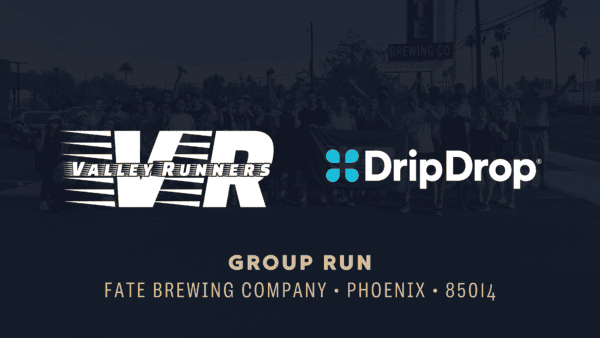 Valley Runners group run with DripDrop at Fate Brewery in Phoenix, AZ.